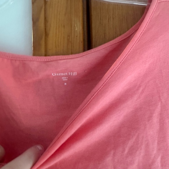 Garnet Hill Coral Short Sleeve Top - Picture 2 of 2